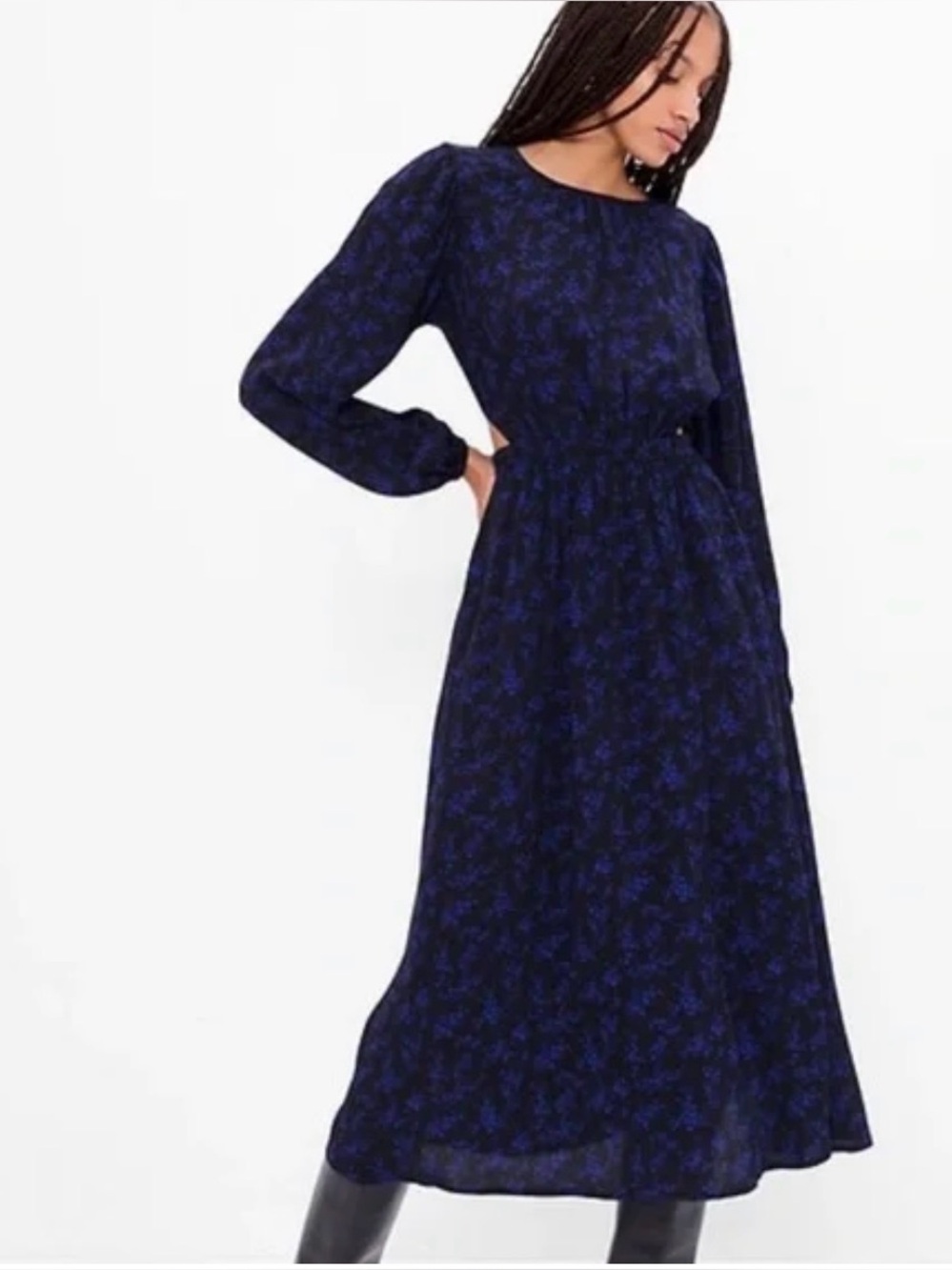 GAP Navy and Royal Blue Floral Maxi Dress